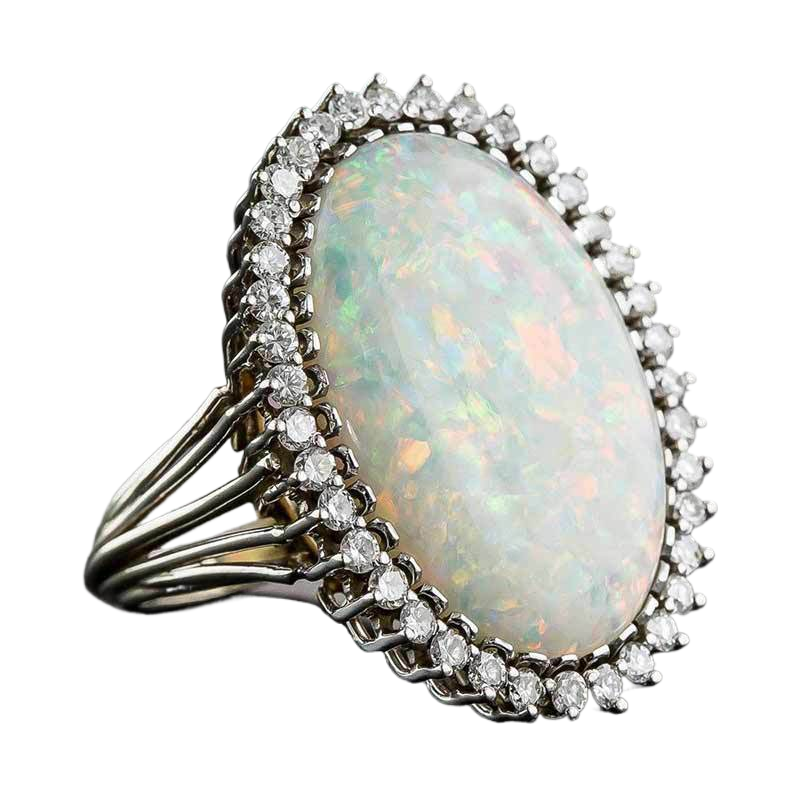Opal Ring - Fashion Women's Artificial Opal Cocktail Ring