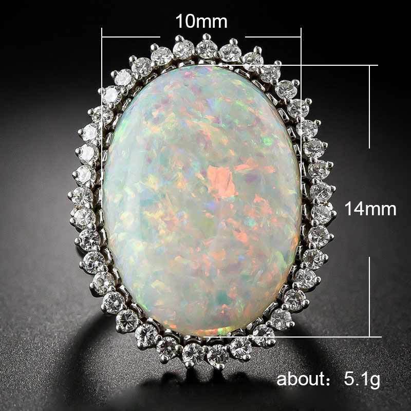 Opal Ring - Fashion Women's Artificial Opal Cocktail Ring