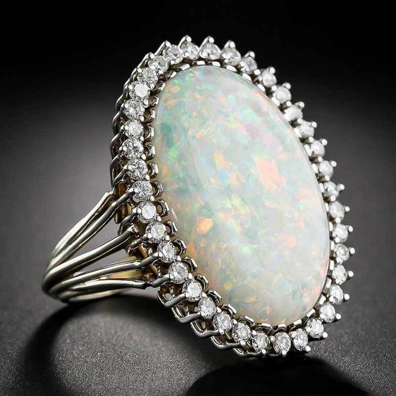 Opal Ring - Fashion Women's Artificial Opal Cocktail Ring